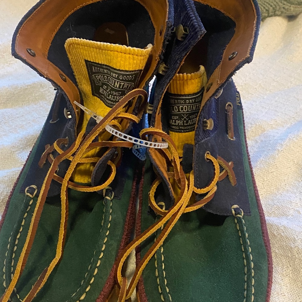 Ralph Lauren Colorful Suede Lace-Up Boots
